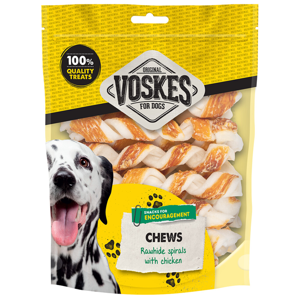 Voskes 15x  Hondensnack Spiralen Runderhuid&Kip 20 stuks