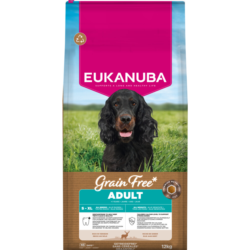 Eukanuba Hondenvoer Droog Grain Free All Sizes Hert Adult 12 kg
