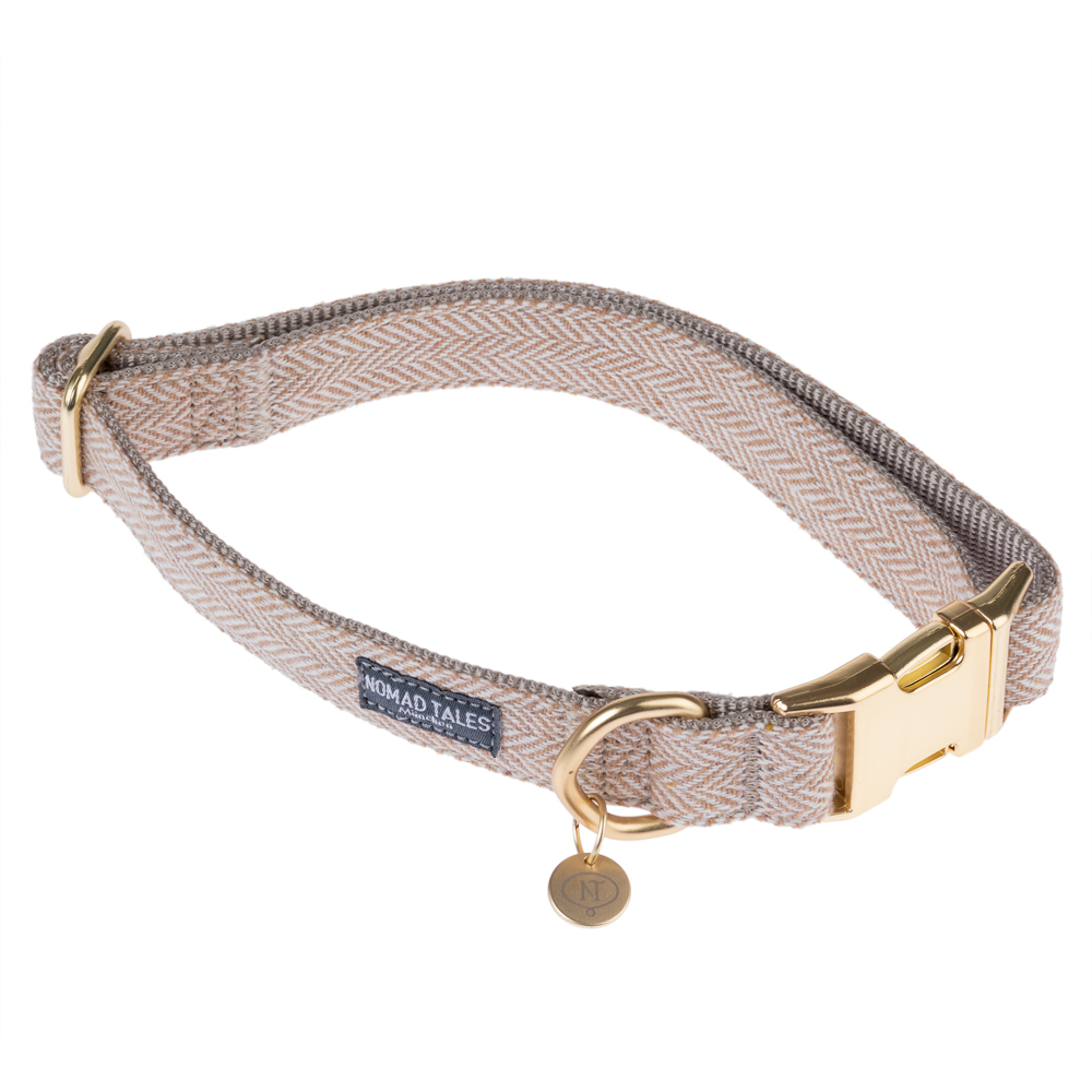 Nomad Tales Calma Halsband, sand - Maat XS: 24 - 36 cm Halsomvang, B 10 mm
