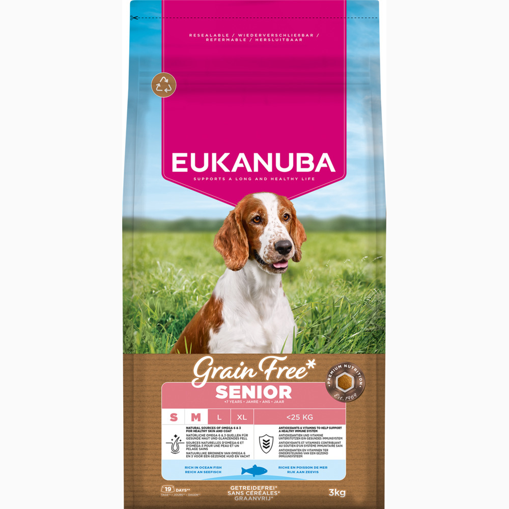 Eukanuba Senior Small & Medium Breed Grain Free Zeevis - 3 kg