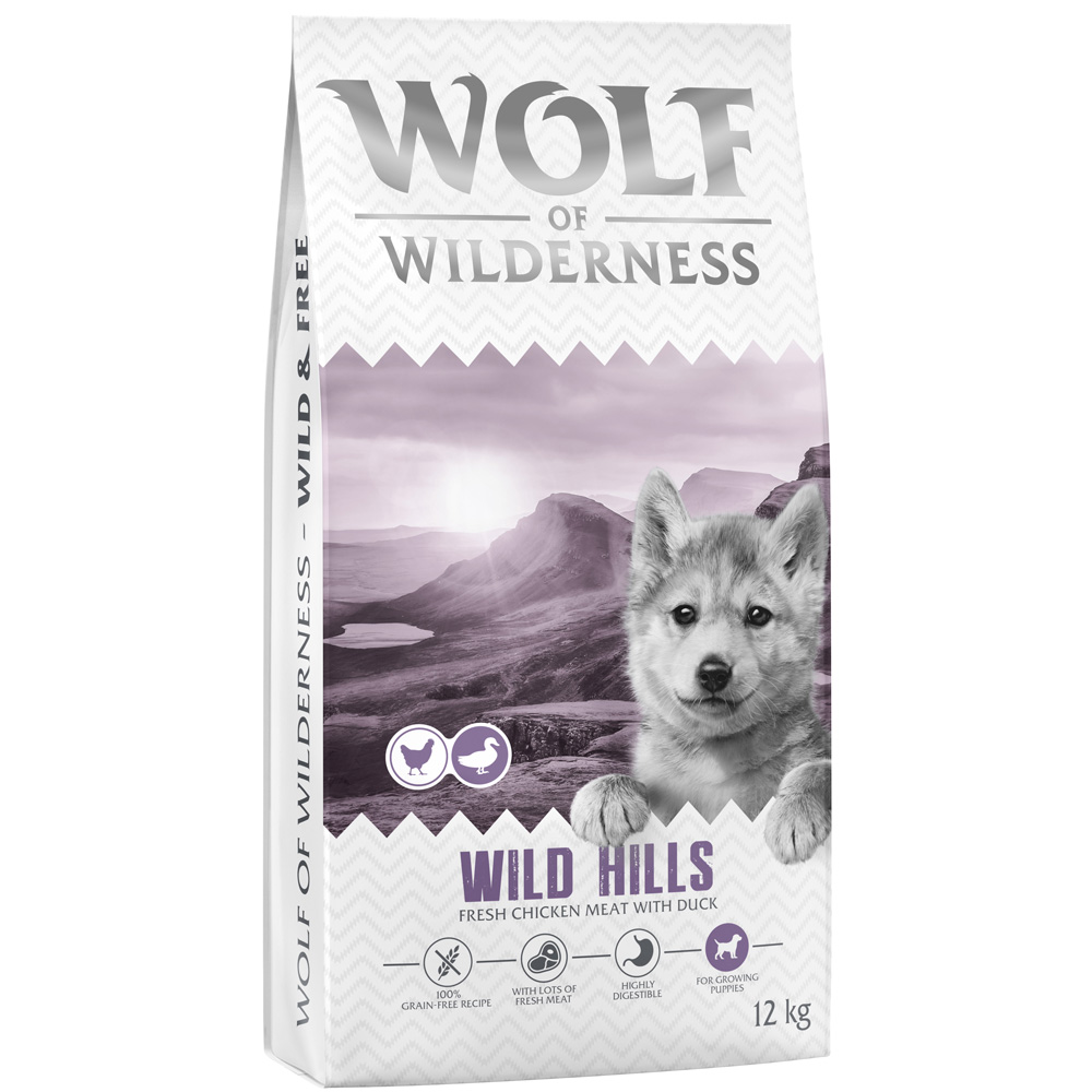 Wolf of Wilderness Junior Wild Hills Eend - Graanvrij - 12 kg: Nieuw Recept