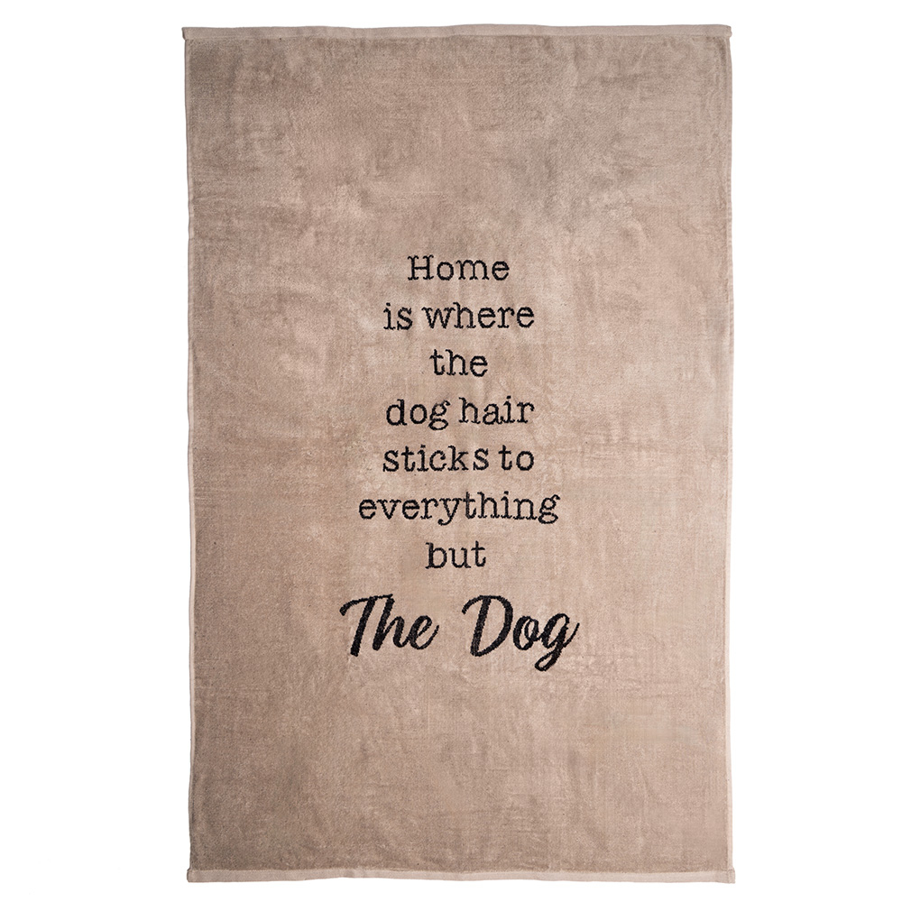 TIAKI badhanddoek Home taupe 140x90cm voor hondenliefhebbers