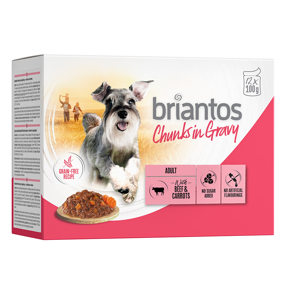 Briantos Chunks in Gravy 12 x 100 g - Rund & Wortel
