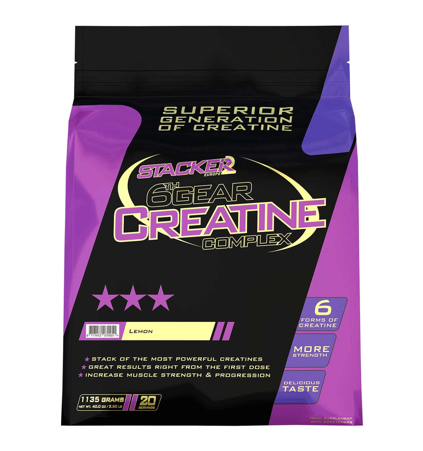 Stacker2 6th Gear Creatine - 1135 g - Lemon