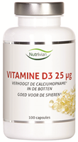 Nutrivian Vitamine D3 25mcg Capsules 100st