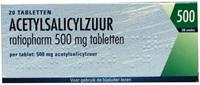 Ratiopharm Acetylsalicylzuur 500mg Tabletten 20st