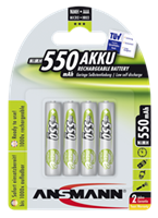Oplaadbare AAA batterij (potlood) Ansmann maxE HR03 NiMH 550 mAh 1.2 V 4 stuk(s)