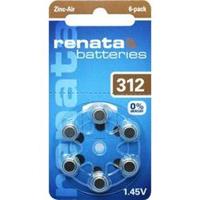 renata Hearing Aid PR41 Knopfzelle ZA 312 Zink-Luft 165 mAh 1.4V 6St.