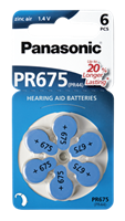Panasonic Zink lucht gehoorapparaat batterij PR675 (blauw) 6 stuks