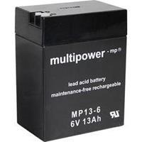 Multipower MP13-6 Bleiakku 6V 13Ah Blei-Vlies (AGM) (B x H x T) 108 x 140 x 70mm Flachstecker