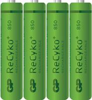gpbatteries Oplaadbare AAA batterij (potlood) GP Batteries ReCyko+ NiMH 850 mAh 1.2 V 4 stuk(s)