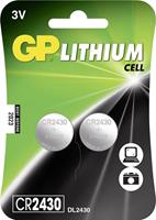 gpbatteries GP Batteries CR2430 Knopfzelle CR 2430 Lithium 300 mAh 3V 2St. S161401
