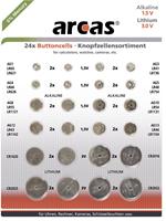 Arcas Knopfzellen-Set je 2x AG1, AG3, AG4, AG5, AG8, AG10, AG12, AG13, CR1620, CR2016, CR2025, CR203 S346611
