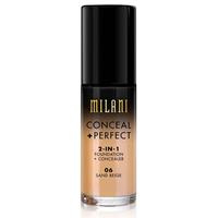 Milani Conceal&Perfect 2-in-1 Foundation and Concealer 06 Sand Beige - Medium huid, warm gele ondertoon.