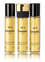 Chanel Nº 5 eau de toilette purse spray refills 3 x 20 ml
