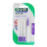 GUM Trav-Ler Ragers Aubergine 1.4mm blisterà 4 stuks