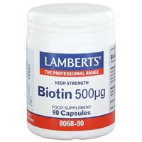 Lamberts Vitamine B8 500 Mcg (Biotine) (90vc)