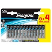 Energizer batterijen Max Plus AAA, blister van 8 + 4 stuks