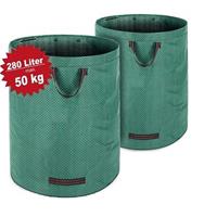 2x Gartenabfallsack Laubsack 280 Liter = 560L | bis zu 50kg belastbar | zusammenfaltbar | Gartensack Gartentasche Rasensack - DEUBA