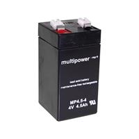 multipower MP4,5-4 Loodaccu 4 V 4.5 Ah Loodvlies (AGM) (b x h x d) 48 x 100 x 52 mm Kabelschoen 6.35 mm Onderhoudsvrij, Geringe zelfontlading