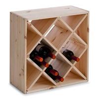 Zeller Houten wijnflessen rek/wijnrek vierkant voor 20 flessen 52 x 25 x 52 cm - Wijnrekken
