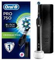 Oral B Oral-B PRO 750 Black Edition Elektrische Zahnbürste mit Gratis Reise-Etui