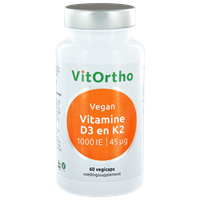 Vitamine D3 1000 IE en K2 45 µg Vegan 60 vegicaps - VitOrtho