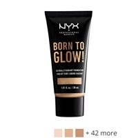 NYX Professional Makeup Born To Glow! Naturally Radiant Foundation Honey - Medium tan, neutrale ondertoon.