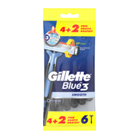 Gillette Blue3 Smooth wegwerpscheermesjes 4 + 2 gratis