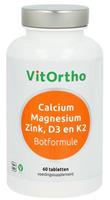 VitOrtho Calcium Magnesium Zink, D3 en K2 Tabletten