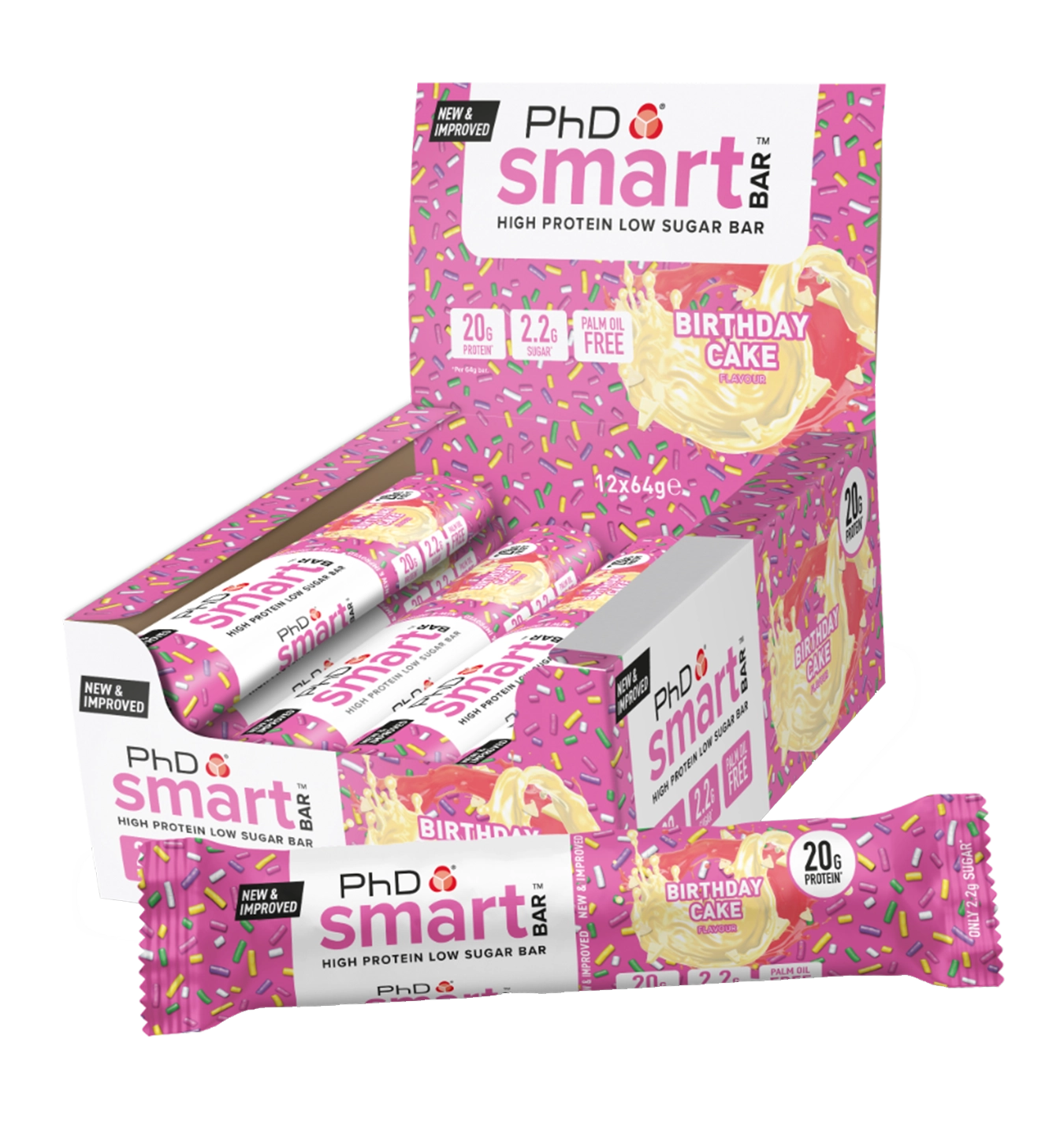 PhD Smart Bar - 12 repen - Birthday Cake