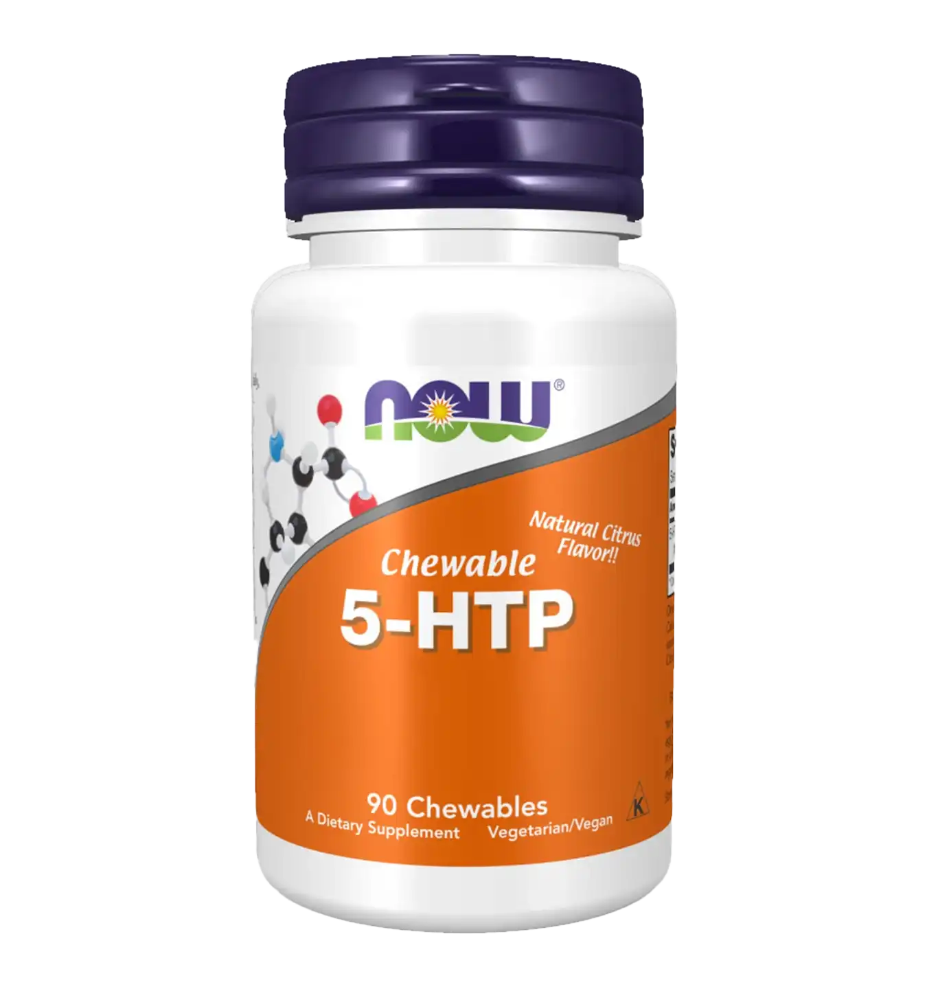 Now Foods 5-HTP 100mg Chewable - 90 chewables - Natural Citrus