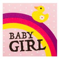Boland servetten Baby girl meisjes 33 cm papier roze 12 stuks
