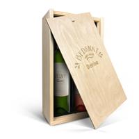 YourSurprise Wein Geschenkset - Belvy - Weiß & Rosé - Kiste mit Gravur