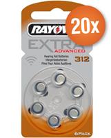 rayovac Voordeelpak  gehoorapparaat batterijen - Type 312 (bruin) - 20 x 6 stuks