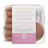 thekonjacspongecompany The Konjac Sponge Company Deluxe Travel Pack Duo with French Pink Clay