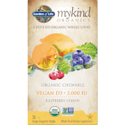 Garden of Life mykind Organic Kautabletten Vegan D3 - Himbeere-Zitrone - 30 Kautabletten