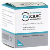 MIBE Arzneimittel Calcilac 500mg/400 I.E. Kautabletten 20 Stück