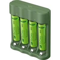 gpbatteries GP Batteries Basic-Line 4x ReCyko+ Micro Batterijlader Incl. oplaadbare batterijen NiMH AAA (potlood), AA (penlite)