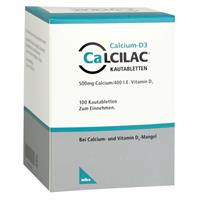 MIBE Arzneimittel Calcilac 500mg/400 I.E. Kautabletten 100 Stück