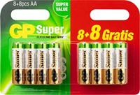 gpbatteries GP Batteries Super 8 + 8 gratis Micro (AAA)-Batterie Alkali-Mangan 1.5V 16St.