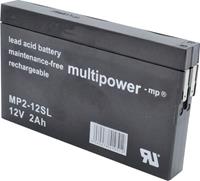 Multipower MP2-12SL MP2-12SL Bleiakku 12V 2Ah Blei-Vlies (AGM) (B x H x T) 148 x 90 x 20mm Flachstec
