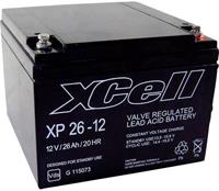 XCell XP2412 Loodaccu 12 V 26 Ah Loodvlies (AGM) (b x h x d) 165 x 127 x 176 mm M5-schroefaansluiting Onderhoudsvrij, VDS-certificering