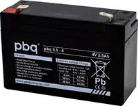 PBQ PB-4-3,5 1694710 Bleiakku 4V 3.5Ah Blei-Vlies (AGM) (B x H x T) 91 x 64 x 35mm Flachstecker 4.8m