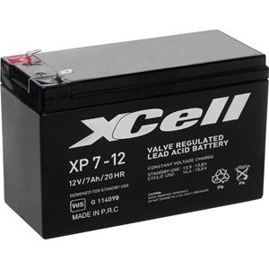 Xcell XP712 Loodaccu 12 V 7 Ah Loodvlies (AGM) (b x h x d) 151 x 94 x 65 mm Kabelschoen 4.8 mm Onderhoudsvrij, VDS-certificering