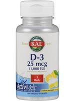 Kal Vitamine D3 25mcg tabletten