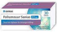 Sanias Foliumzuur 0.5 mg 30 tabletten