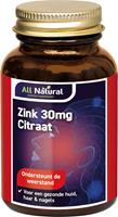 All Natural Zink Citraat 30mg Tabletten