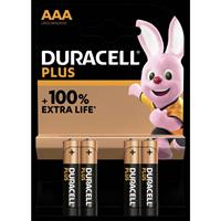 Duracell AAA batterij (potlood)  Plus-AAA K4 Alkaline 1.5 V 4 stuk(s)