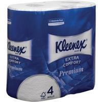 KLEENEX Toilettenpapier »Extra Comfort Premium« (24-St), 4-lagig, weiß mit Prägung, parfümfrei, 160 Blatt/Rolle